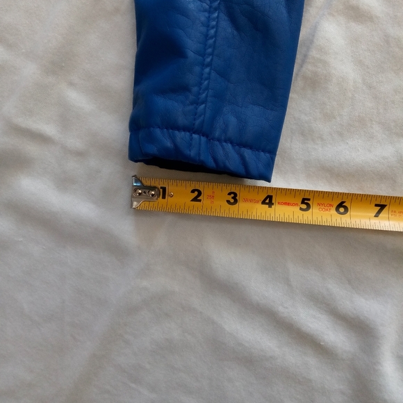 SayWhat? Leather Blue Jacket Polyester Zippered - Picture 11 of 11